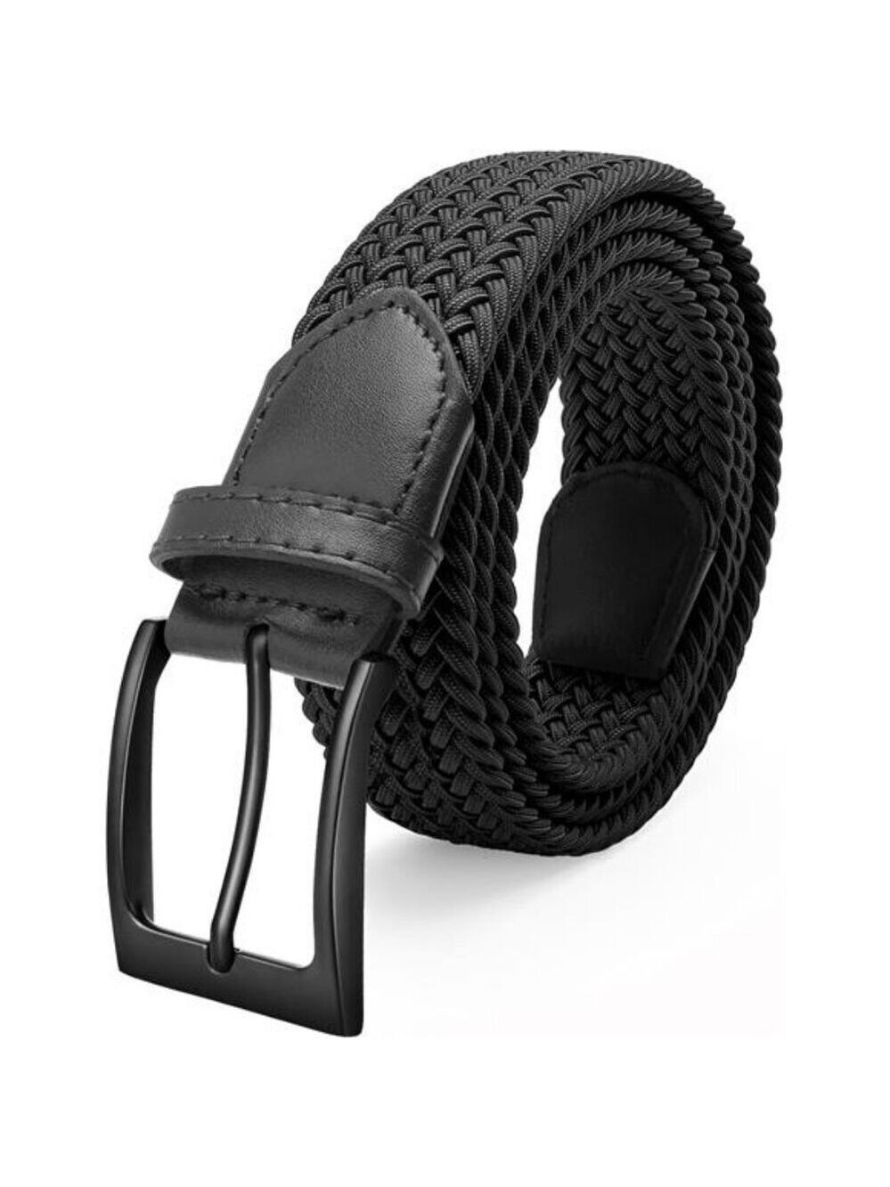Mens Stretch Woven Belt Adjustable Elastic Braided Casual Golf Jeans Shorts